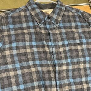 Stylish Blue and Gray Plaid Casual Shirt